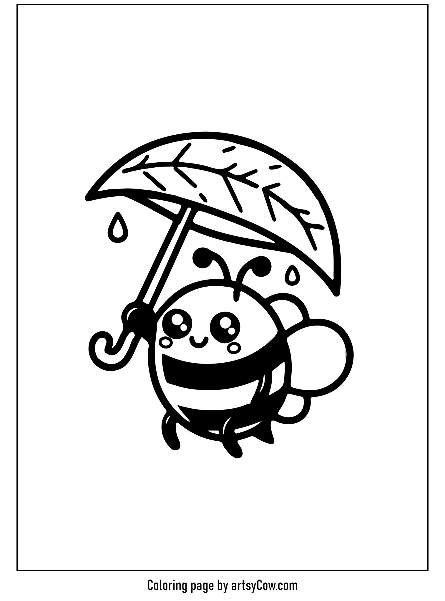 Bumblebee with a Leaf Umbrella